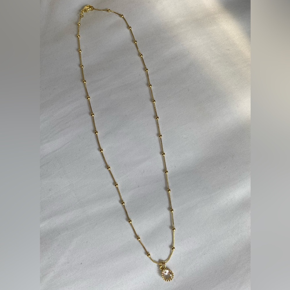 Gold Necklace with Zirconia
